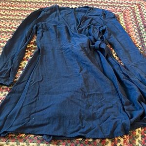 Navy Blue Wrap Mini Dress